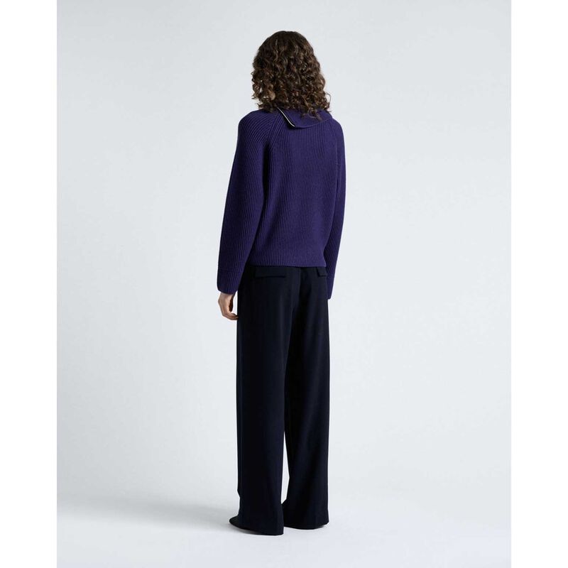 Cue Merino Bias Zip Neck Knit image number 1